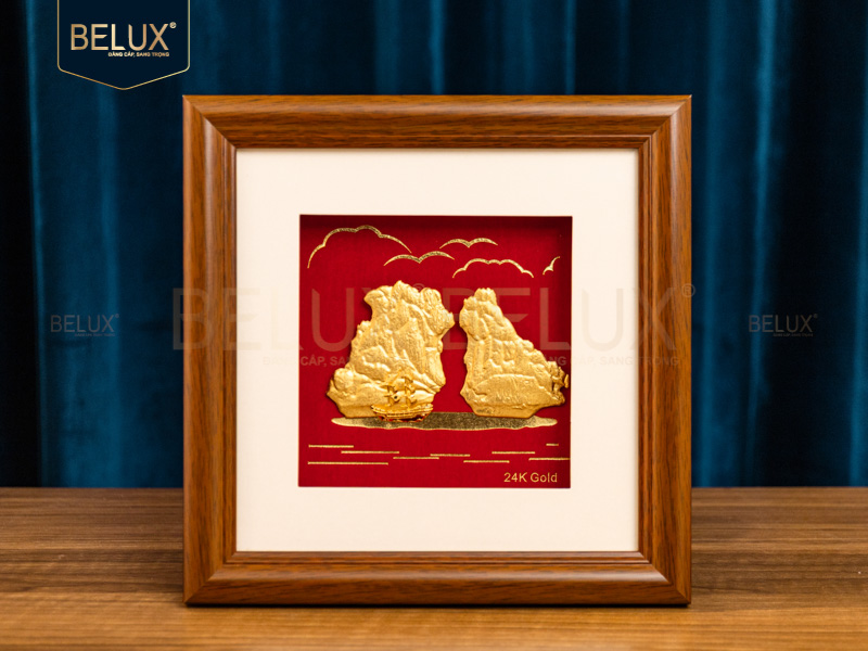 Tranh Vịnh Hạ Long Dát Vàng 24k 25x25cm